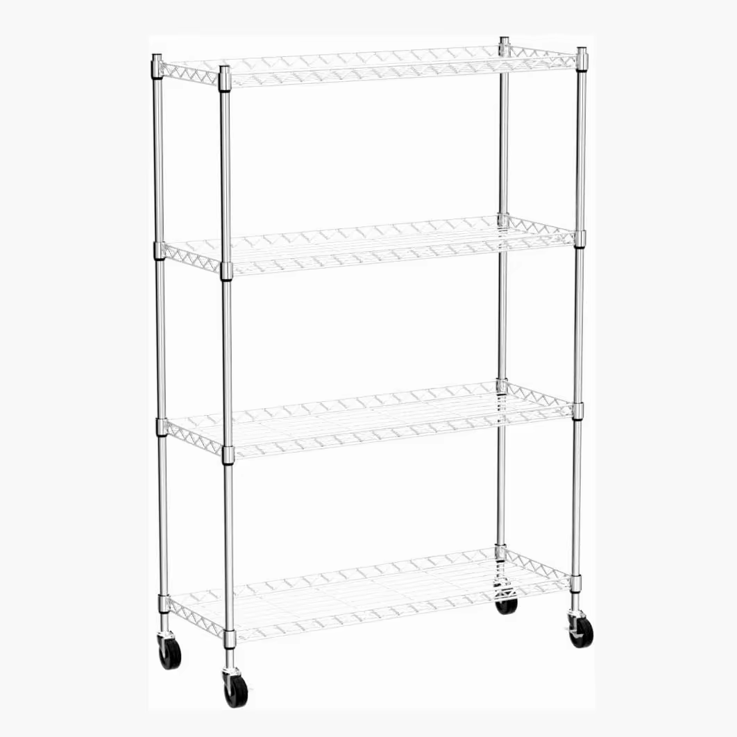 Heavy Duty 304 Stainless Steel Kitchen Shelf with Anti-Slip Mats Wall Mounted Storage Rack for Pots and Spices Organization