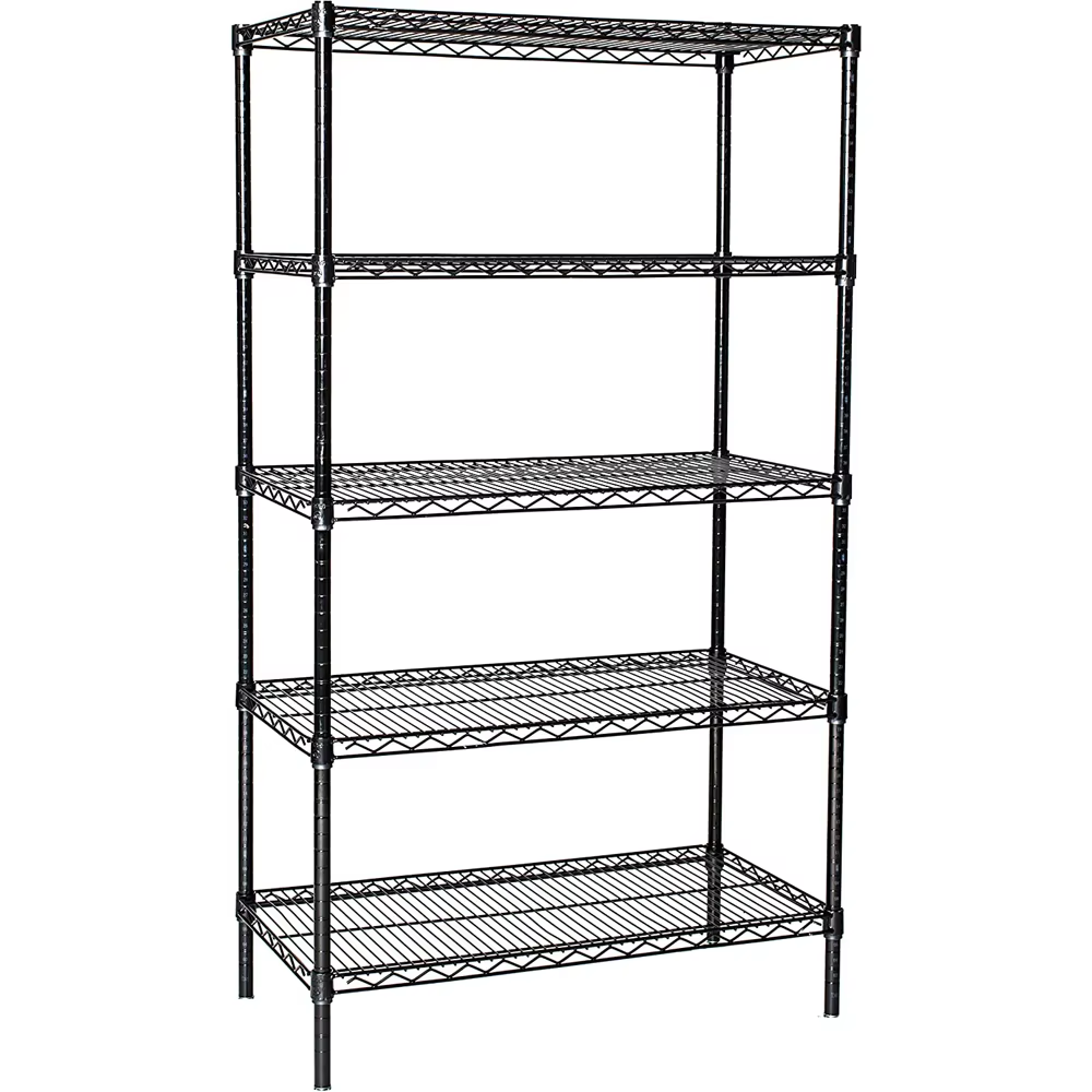 5-Layer Floor Kitchen Storage Organizer Cable Rack Unit Adjustable Metal Rack Adjustable Commercial Storage Rack