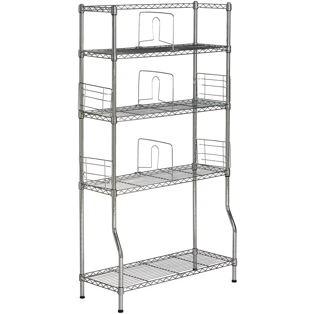 Five Layer Chrome Plated Heavy-duty Metal Bookshelf Storage Manager Bookshelf Unit Suitable for Home Offices