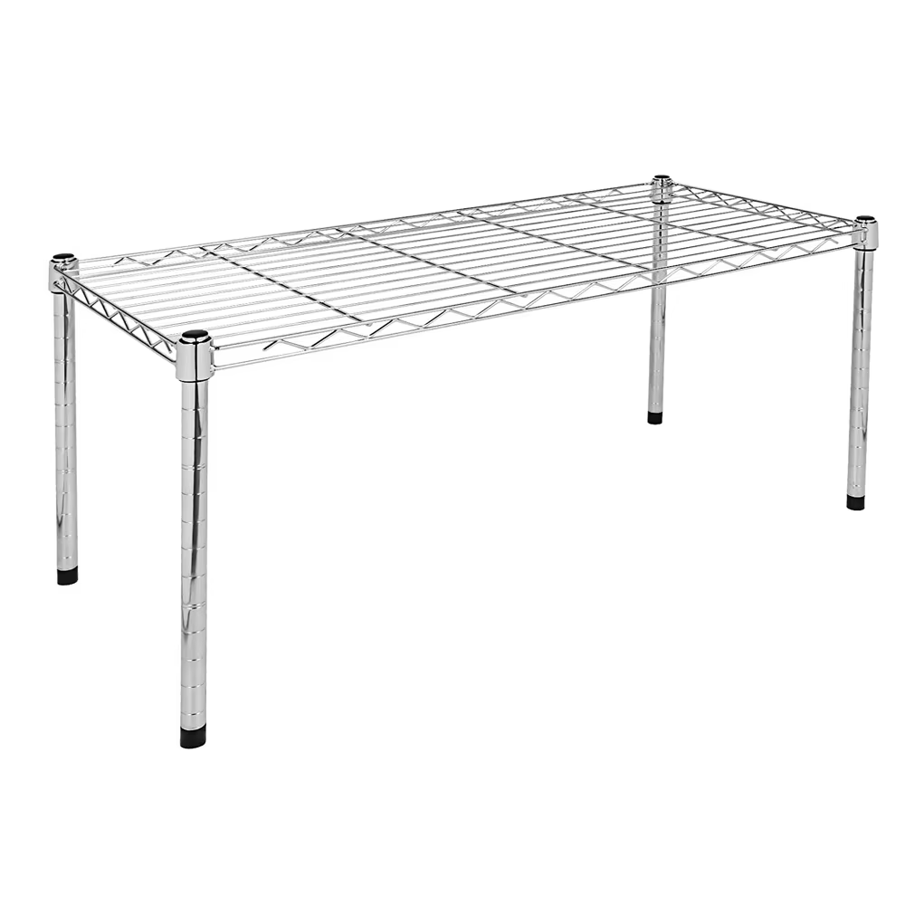 Single Layer Chrome Plated Storage Rack for Counters Anti-corrosion and Rust Proof Metal Storage Rack