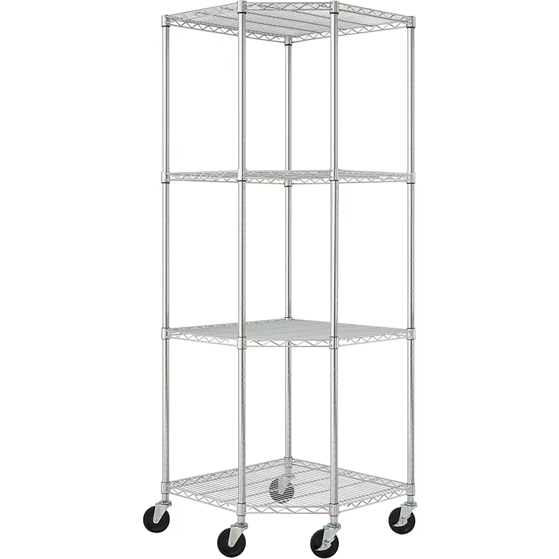 Four Layer Metal Chrome Plated Wire Frame Adjustable Layer Board Household Corner Frame Suitable for Household Use