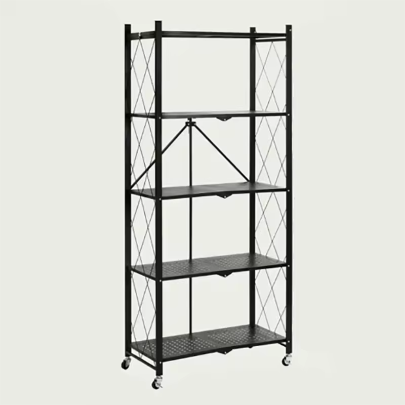 Kitchen Storage Rack Stainless Steel Multi-layer Shelf Foldable and Space Saving Household Storage Rack