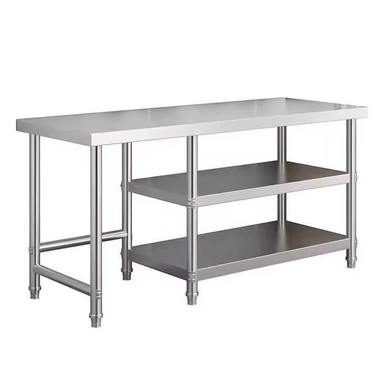 Heavy Duty Steel Adjustable Height Stainless Steel Metal Table Frame Suitable for Kitchen and Dining Rooms