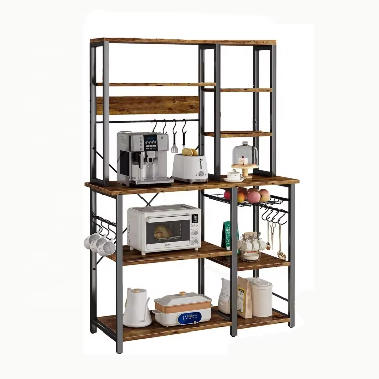 Space Saving Metal Wall Mounted Kitchen Rack Heavy-Duty Stainless Steel Adjustable Kitchen Shelf for Cabinet Storage