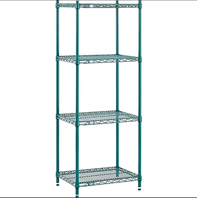 4-layer Green Epoxy Coating Storage Wire Rack Bathroom Wire Rack Kitchen Storage Rack Suitable for Household Use