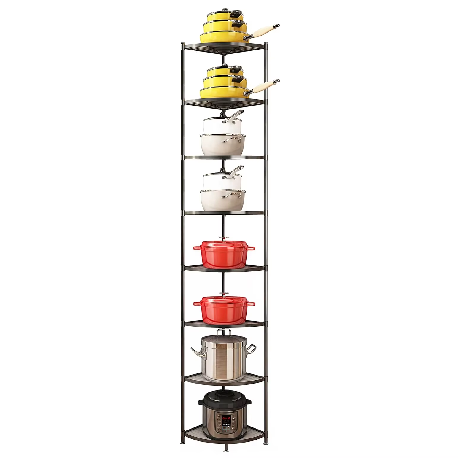 8-layer Heavy-duty Kitchen Storage Rack Suitable for Storage Racks in Kitchens Restaurants and Shopping Centers Black