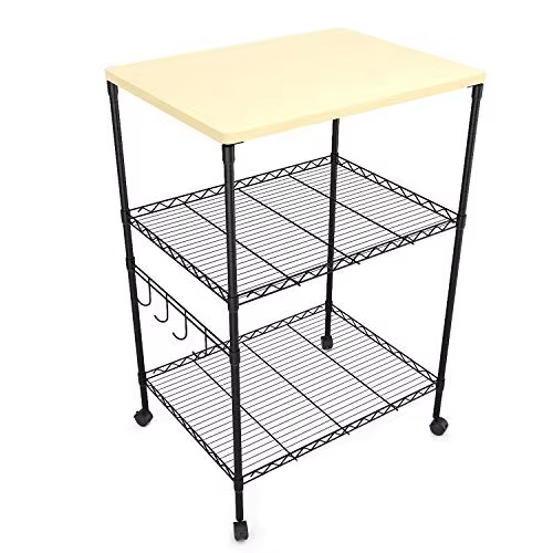 Three Layer Stainless Steel Wire Heavy-duty Commercial Kitchen Cart Food Storage Room Storage Tool Free Installation
