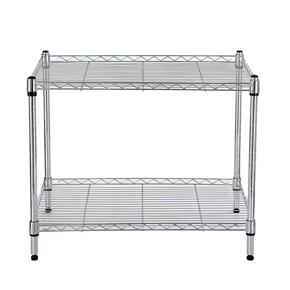 Double Layer Metal Wire Mesh Storage Rack Kitchen Item Storage Rack Suitable for Organizing Food Storage in the Kitchen