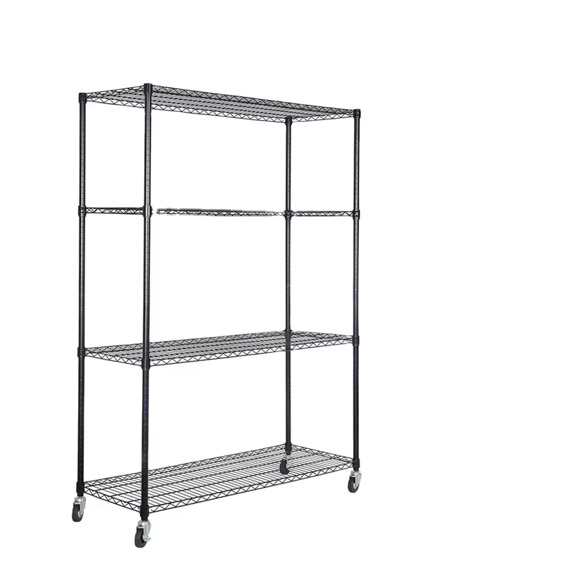 4-layer Storage Rack Metal Wire Rack Unit Storage Rack Adjustable Height Commercial Shelf for Kitchen Organization