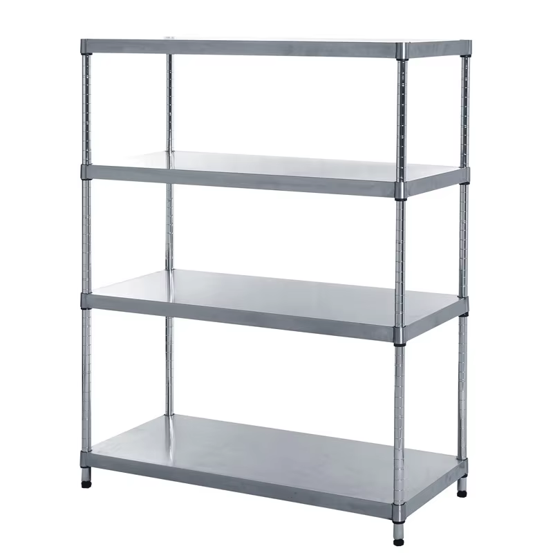 Stainless Steel Warehouse Storage Shelves Heavy-duty Shelving System Chrome Plated Steel Warehouse Shelves