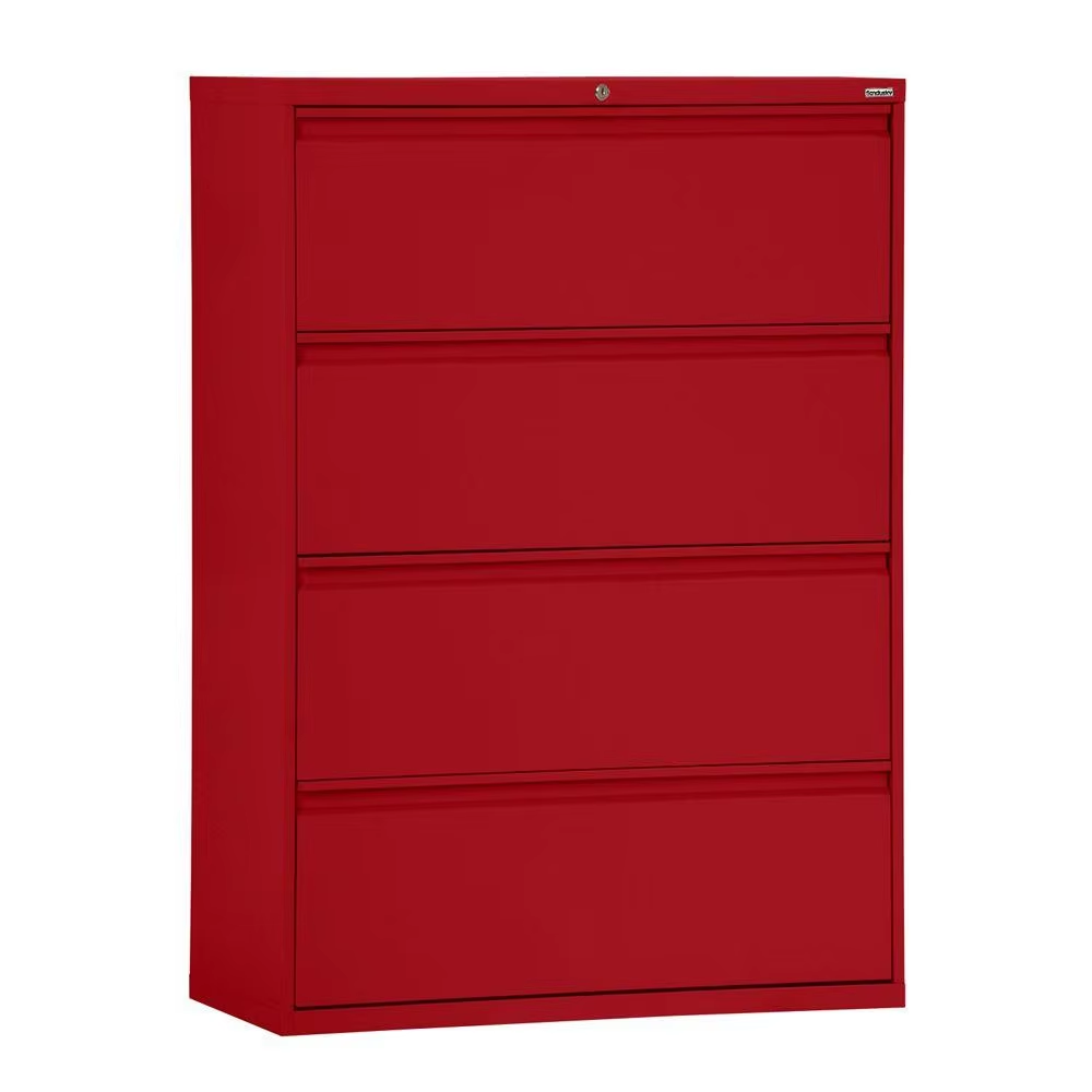 Heavy Duty Steel File Storage Cabinet Red Four Drawer File Cabinet Encrypted Storage Cabinet for Office/school Use