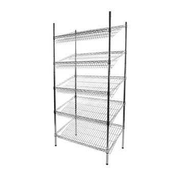 Heavy Duty Steel Mesh Display Rack with Adjustable Layer Board Design and Swivel Wheel Mobile Metal Mesh Display Rack