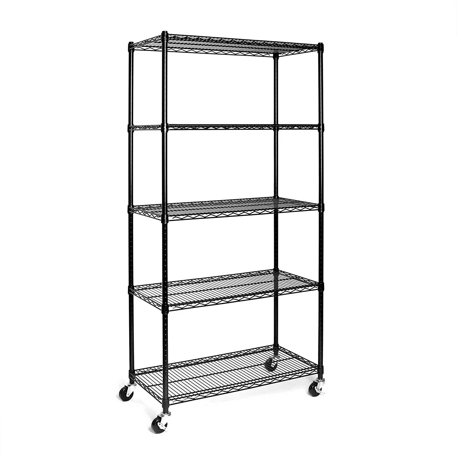 Industrial Storage Wire rac Black Power Coating Wire Shelving With 4