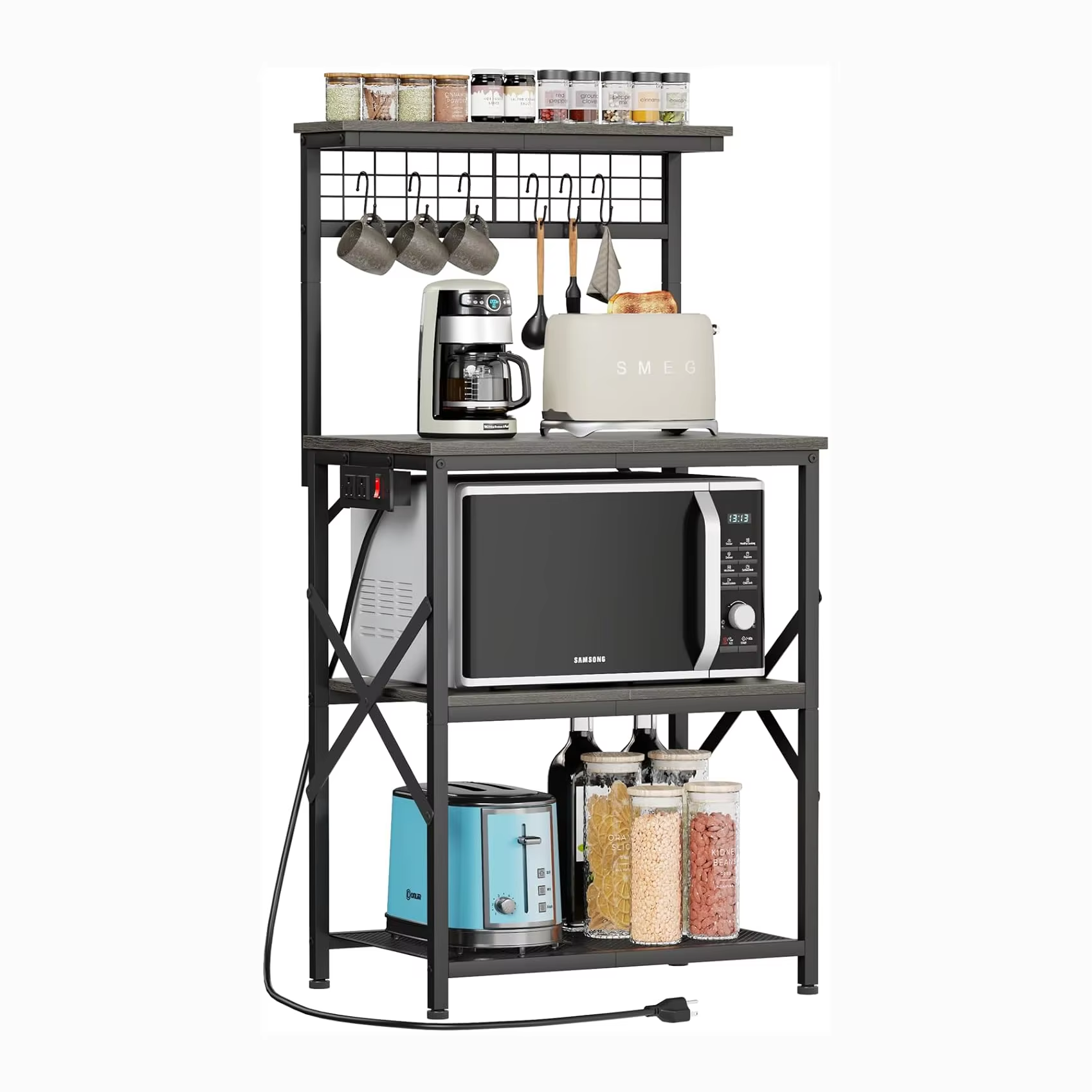 Heavy Duty Stainless Steel Kitchen Shelf Rust Resistant Galvanized Steel Kitchen Shelf Suitable for Kitchens