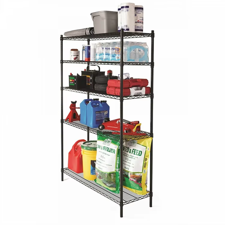 Adjustable 5-chrome Plated Steel Storage Rack - Commercial Grade 800 Pound Capacity Suitable for Warehouses/kitchens