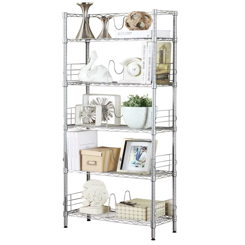 Commercial Steel Wire Shelf Unit - Stainless Steel Heavy Duty Food Storage Rack Suitable for Restaurants and Baking Workshops