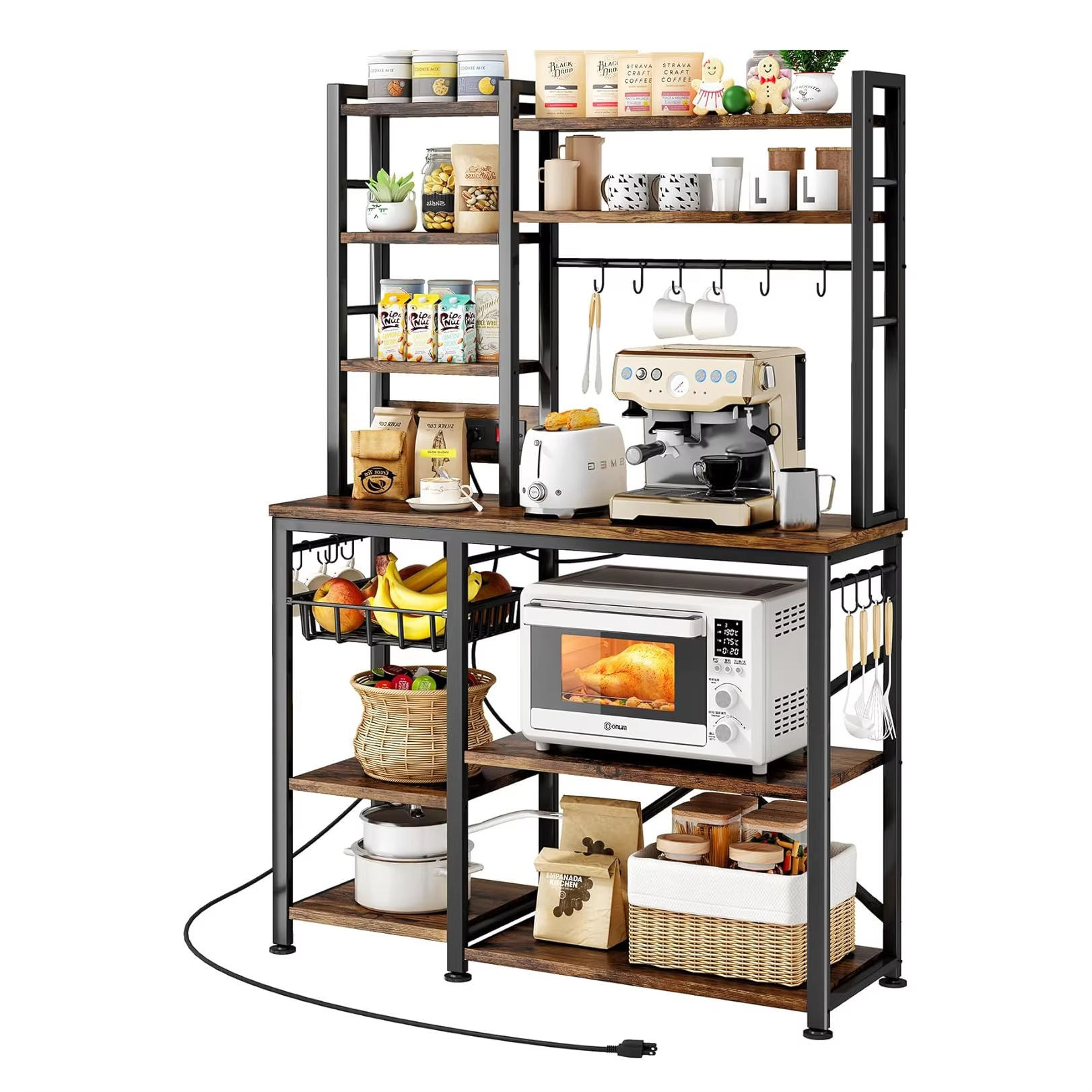 Wall Mounted Expandable Kitchen Shelf - Rustproof Spice Organizer for Pantry/Countertop, Max Load 250kg