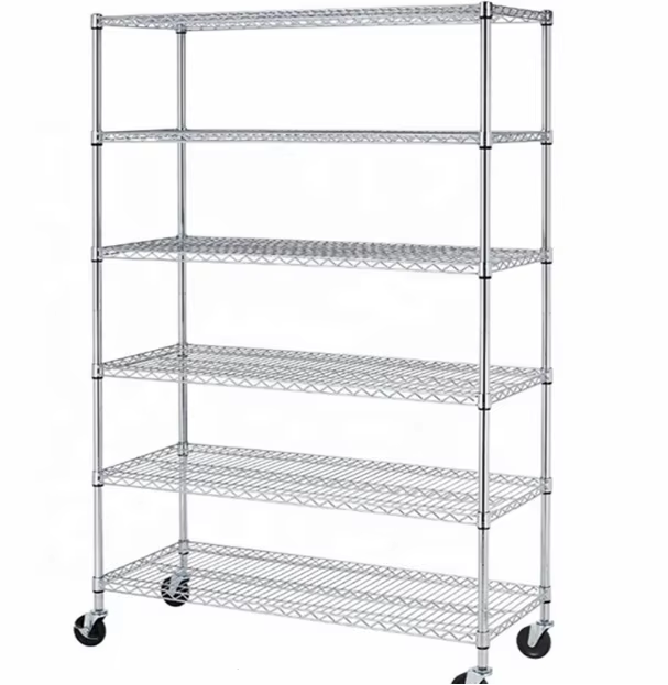 Garage Organization Wire Racks Durable Stainless Steel Shelves Heavy Duty Metal Rack for Industrial Use