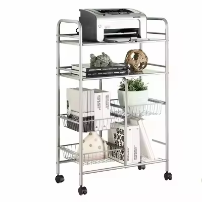 5-tier Industrial Metal Storage Racks Are Suitable for Office Documents/books Featuring an Epoxy Coating and Space-saving Design
