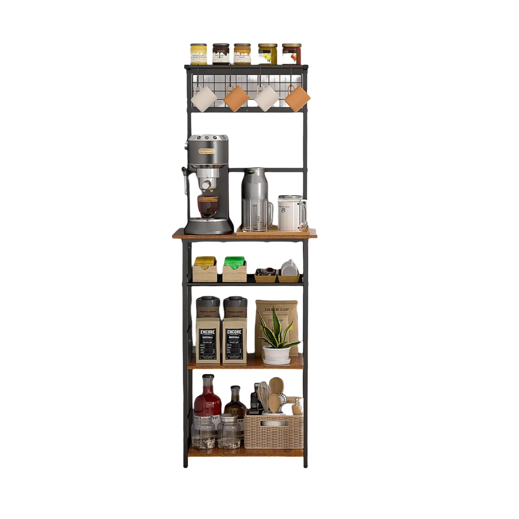 Heavy Duty Stainless Steel Kitchen Shelf - 5-Tier Space Saving Organizer for Microwave/Oven/Pantry Storage