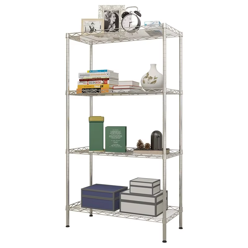 Heavy Duty Chrome Plated Adjustable Kitchen Storage Rack with 5-Tier Dismountable Wire Shelves NSF Certified