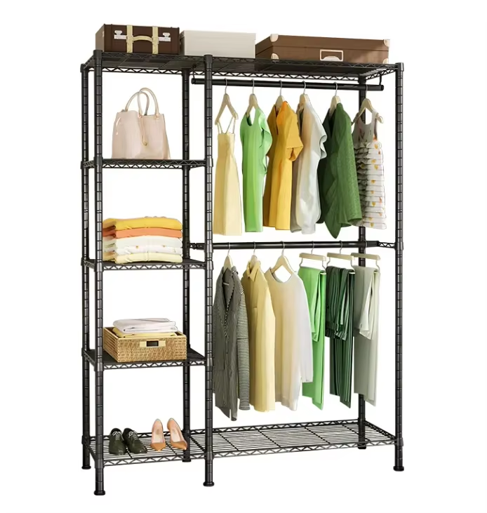 Heavy Duty 5-layer Chrome Plated Stainless Steel Drying Rack with Reinforced Frame Suitable for Laundry/outdoor Use