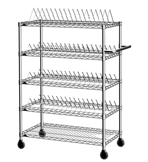 5-Layer Heavy Duty Anti-static SMT Reel Storage Cart with Adjustable Shelves for Electronics Workshop
