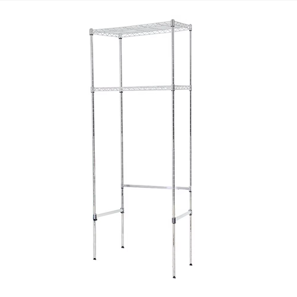 Heavy Duty Metal Washing Machine Storage Shelf with Anti-rust Coating & Adjustable Height for Laundry Room/Home Use