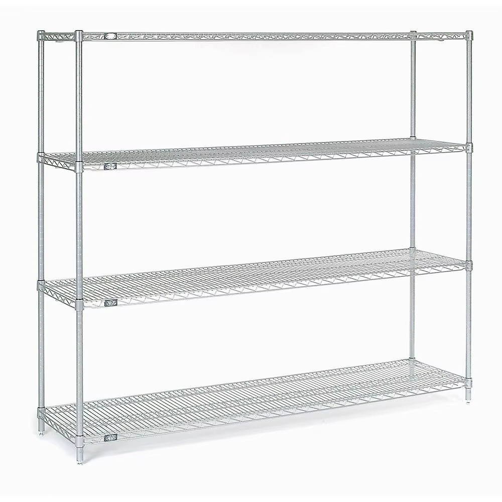 Commercial-grade 4-Layer Rolling Wire Mesh Display Rack for Supermarket/Shop Merchandise Organization