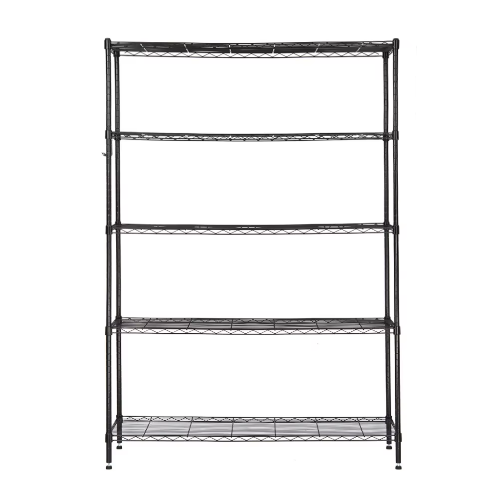 NSF Certified 5-Tier Medical Storage Rack Galvanized Chrome Steel Mesh Shelving Adjustable Height250kg Load