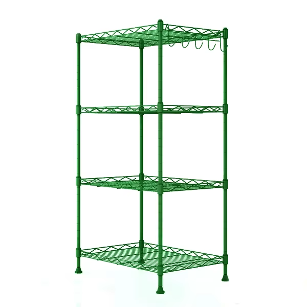 Heavy Duty 4-Tier Adjustable Stainless Steel Kitchen Storage Rack for Countertop & Microwave Organization