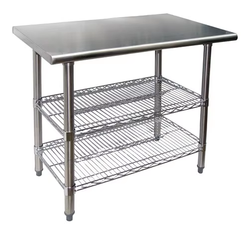 Medical Grade 3-layer Adjustable Stainless Steel Trolley with Anti Pulley and Easy to Clean Design Multifunctional Storage Rack