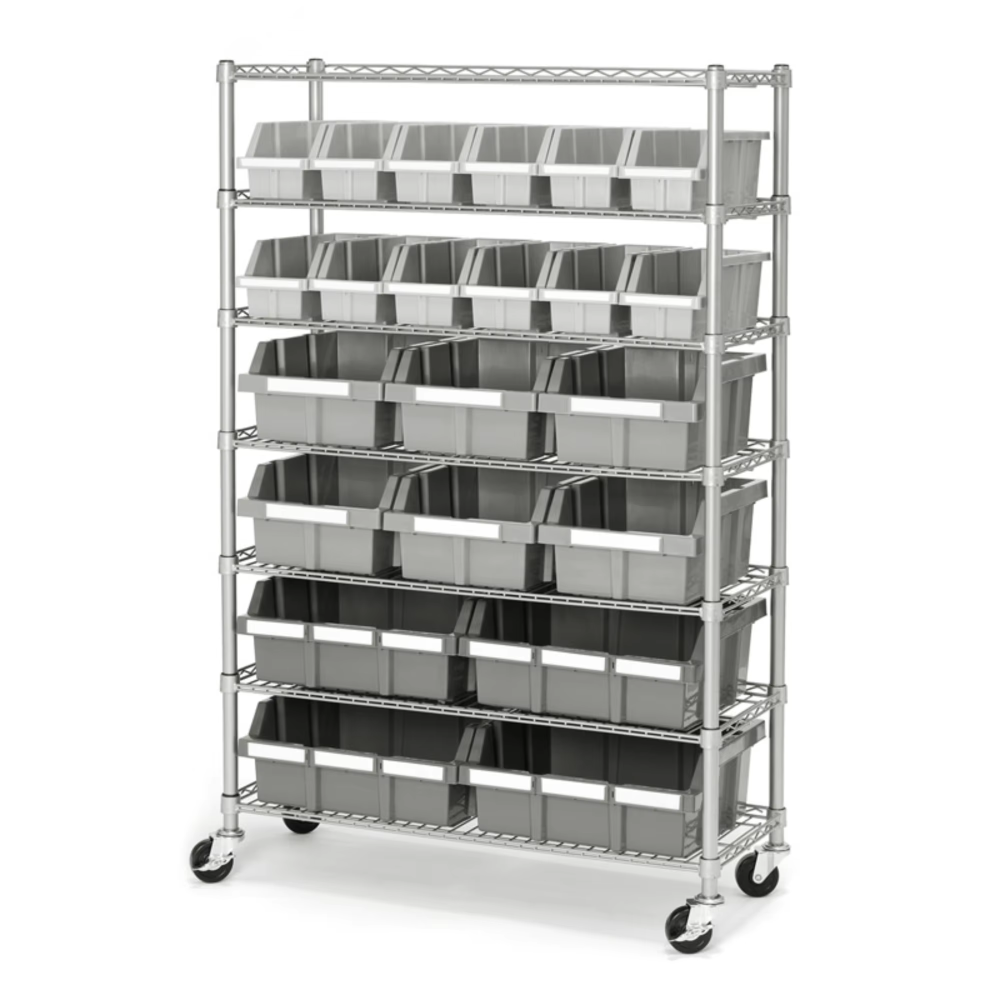 Heavy Duty 7-Tier 22 Bins Kitchen Classified Storage Shelf with Adjustable Bins for Pantry/Office Organization