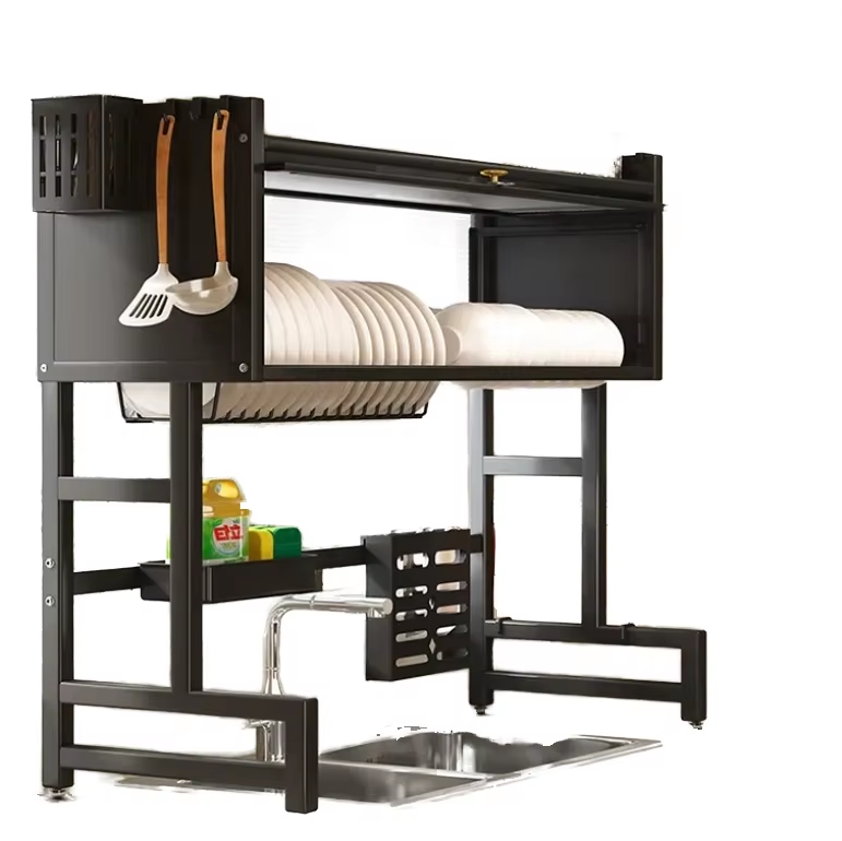 Durable and Multifunctional Carbon Steel Storage Rack Kitchen Bathroom Office Metal Tableware Accessory Bracket - Plate Design
