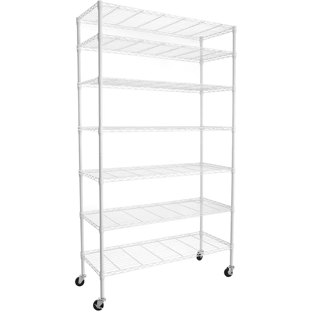 Commercial 7 Tier Layer Shelf Adjustable Wire Metal Shelving Rack Kitchen Wire Storage Rack Adjustable Storage  Wire Rack
