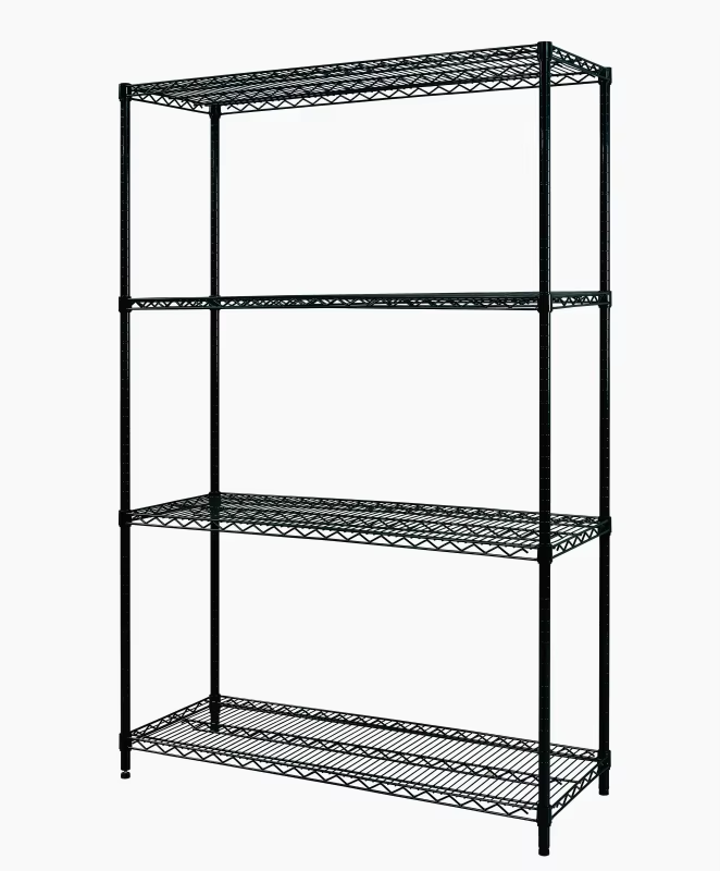 Industrial-Grade 4-Tier Adjustable Stainless Steel Display Rack with Reinforced Frame for Retail/Garage Storage