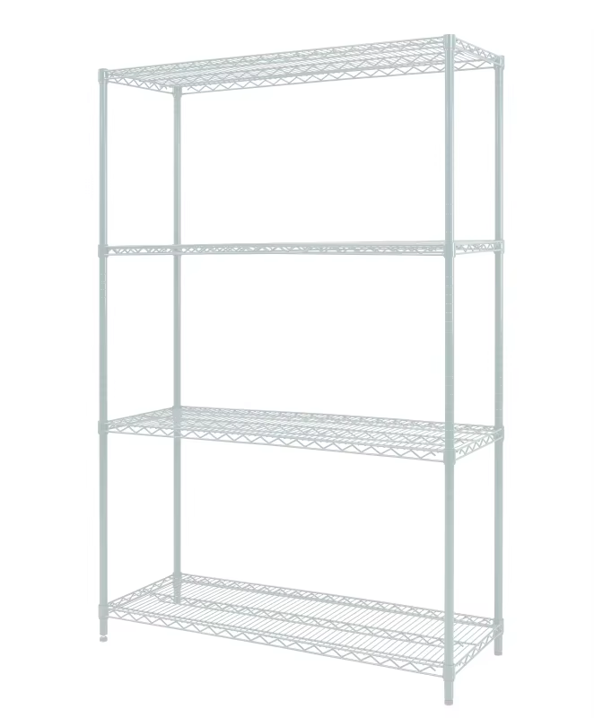 Space-saving Foldable 4-Layer Stainless Steel Storage Rack for Kitchen Countertop & Cabinet No Tools Assembly