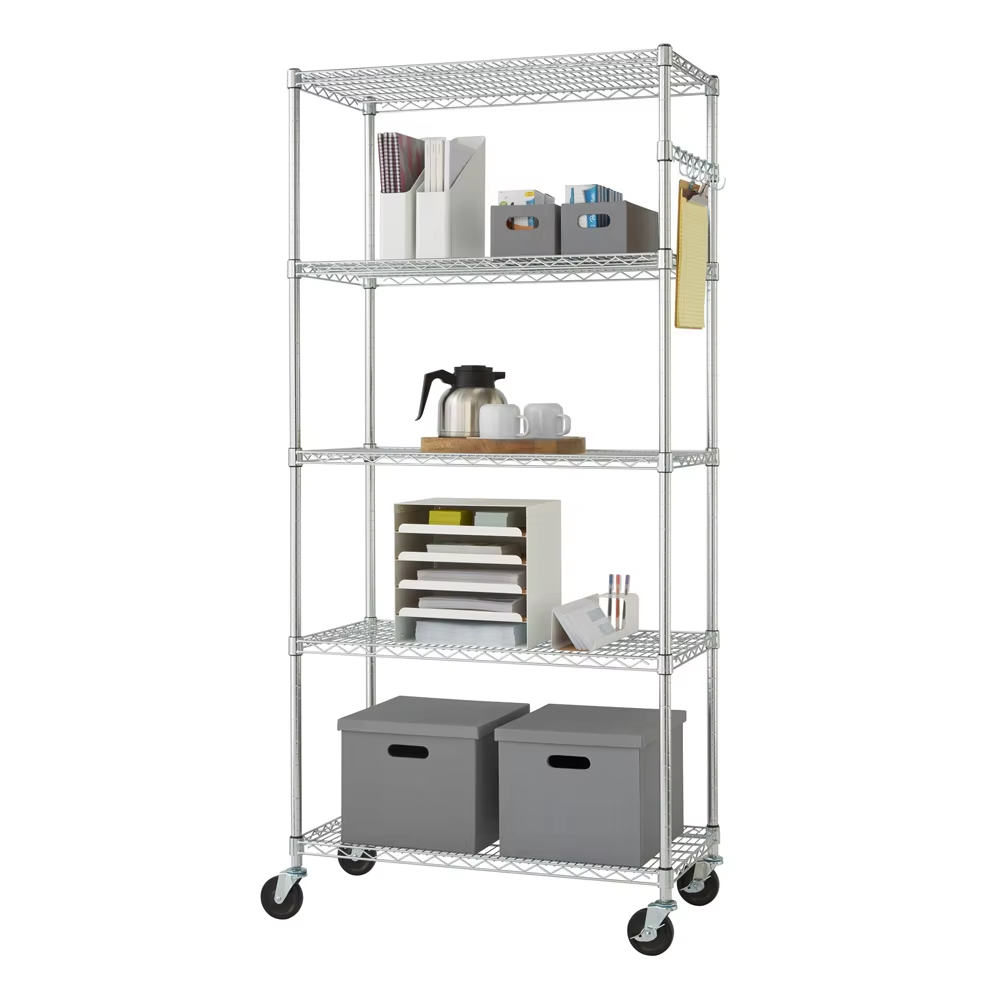 Adjustable NSF-Certified Microwave Shelf - 360° Rotating Design & Tool-Free Assembly Space Saving Kitchen Rack Storage Racks