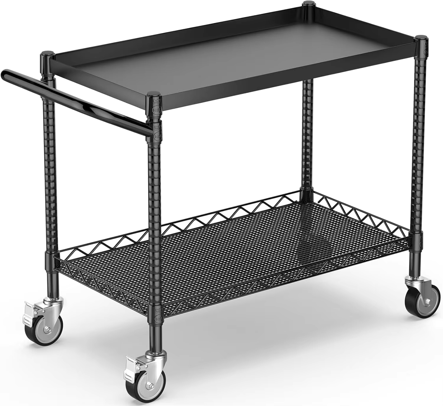 Commercial Grade Stainless Steel 3-layer Material Truck Suitable for Kitchens Restaurants Garages and Shopping Malls Wire Rack