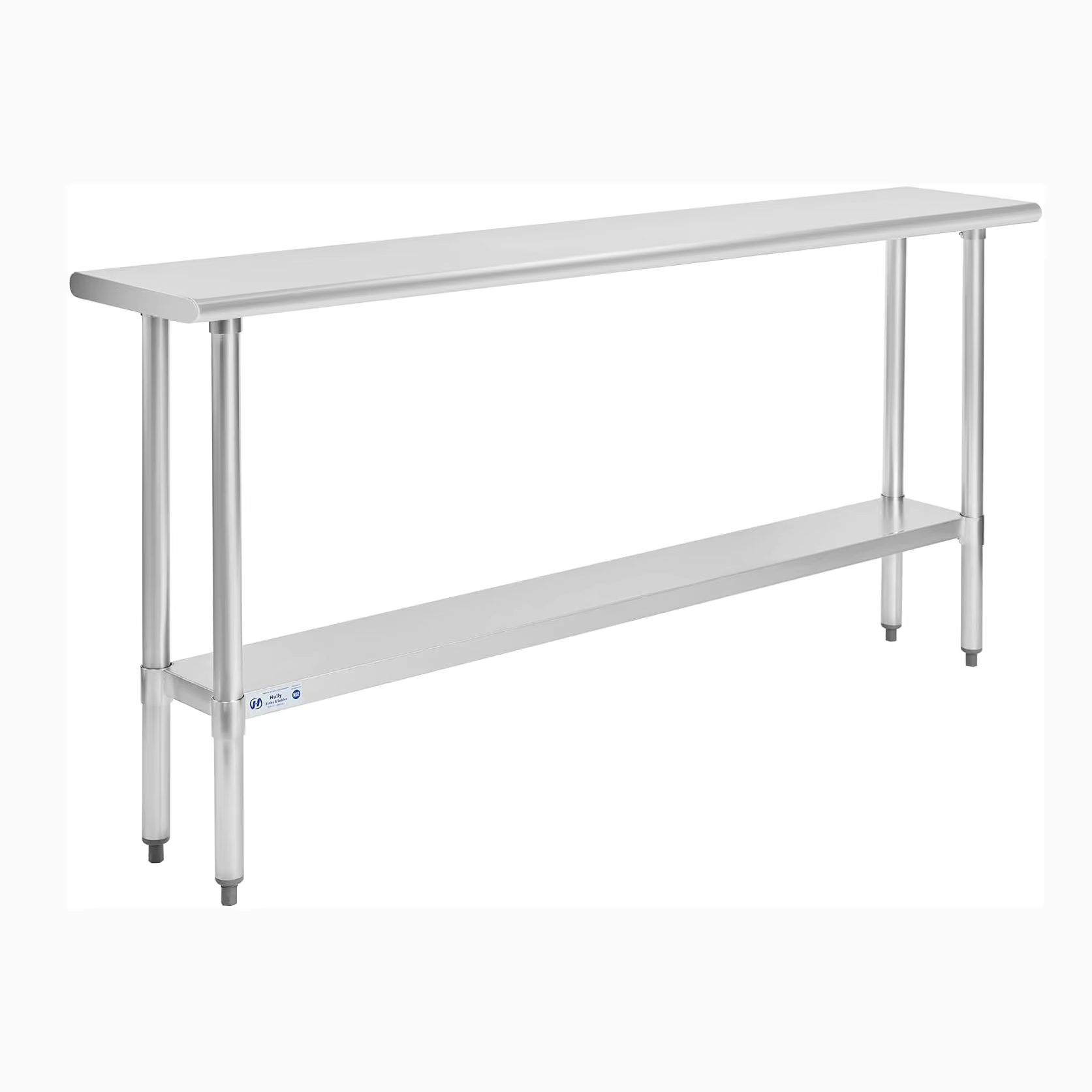 Heavy Duty Stainless Steel Double Layer Workbench - Commercial Metal Table for Kitchen Workshop Restaurant & Industrial Use