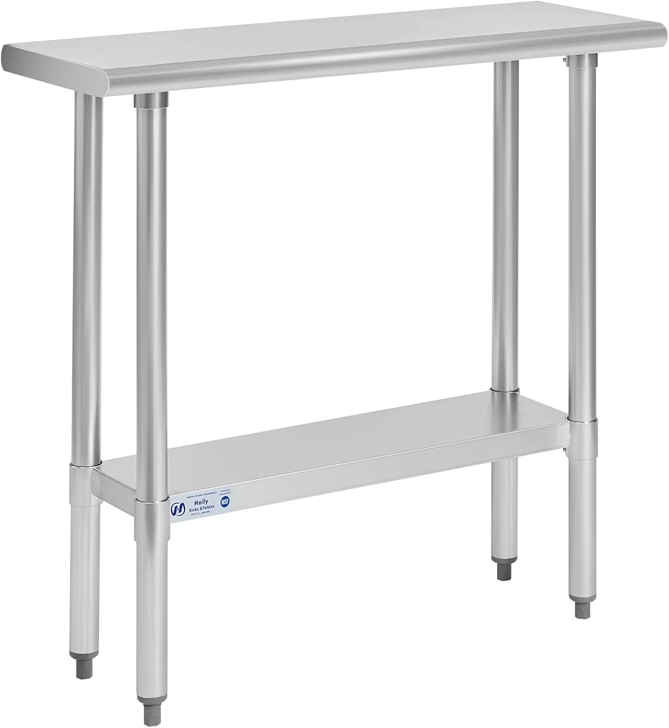 Heavy Duty 2-Tier Commercial Stainless Steel Workbench Industrial Kitchen Equipment for Restaurant Workshop Garage Storage Rack