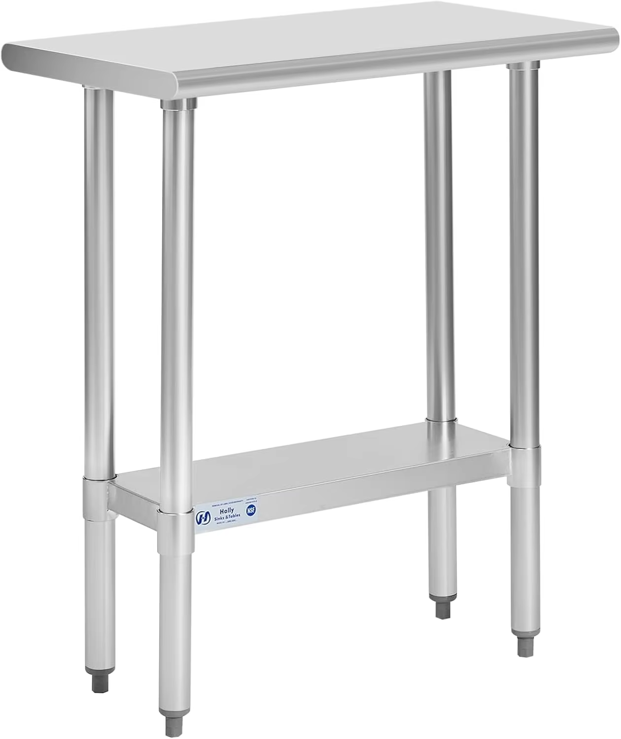 Heavy Duty Stainless Commercial Workbench NSF-Certified Double Layer Design Adjustable Shelves & Tool Storage Wire Shelving