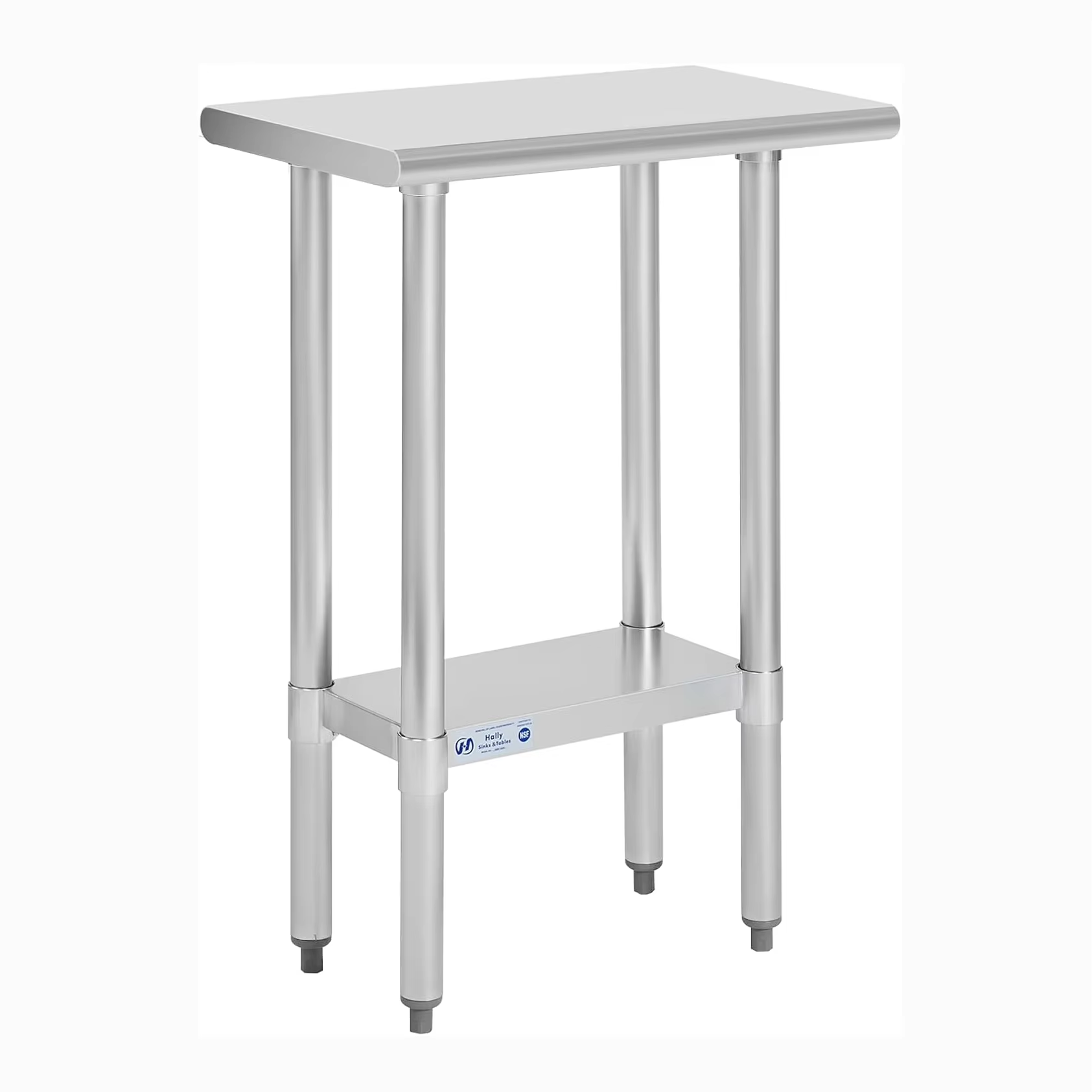 Heavy Duty Stainless Steel Adjustable Workbench 2-Tier Commercial Grade for Kitchen Restaurant Workshop Garage & Wire Shelving