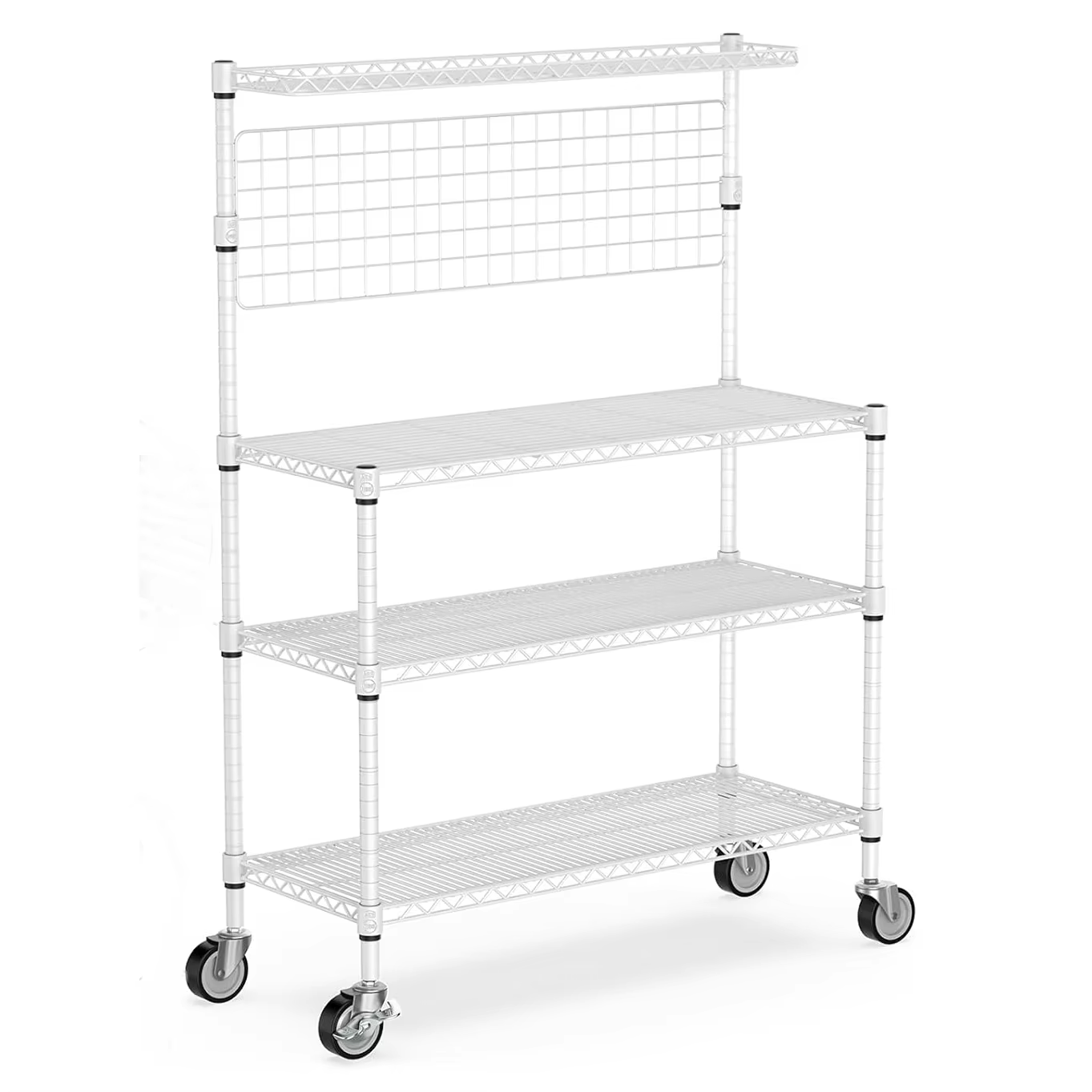 Toast Rack With Storage and Wheels 4-layer Heavy-duty Storage Rack With S-shaped Hooks Commercial Metal Practical Kitchen Cart