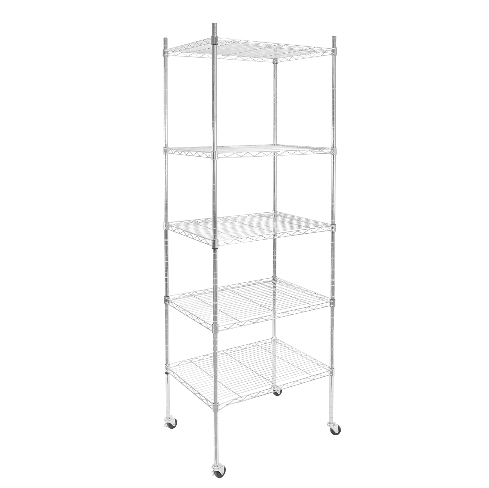 Commercial Wire Shelving Units with Locking Casters - Heavy Load Capacity Modular Design for Retail/Kitchen/Office Organization