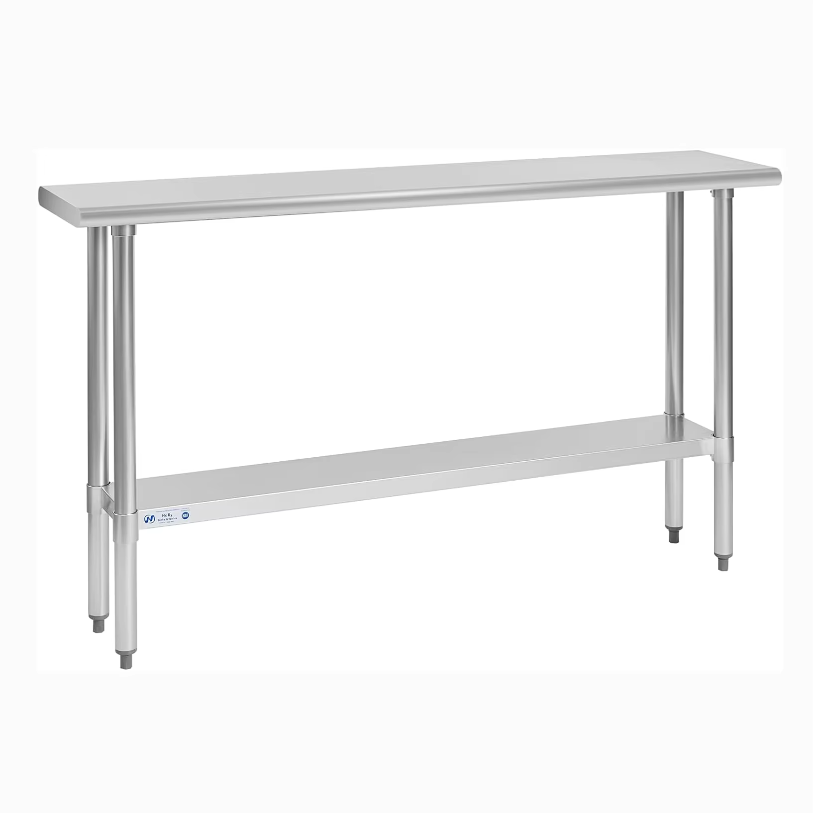 Industrial Stainless Steel Workbench 36x14x35in Commercial-Grade Dual-Level Workshop Table for Restaurant Food Prep & Wire Shelf