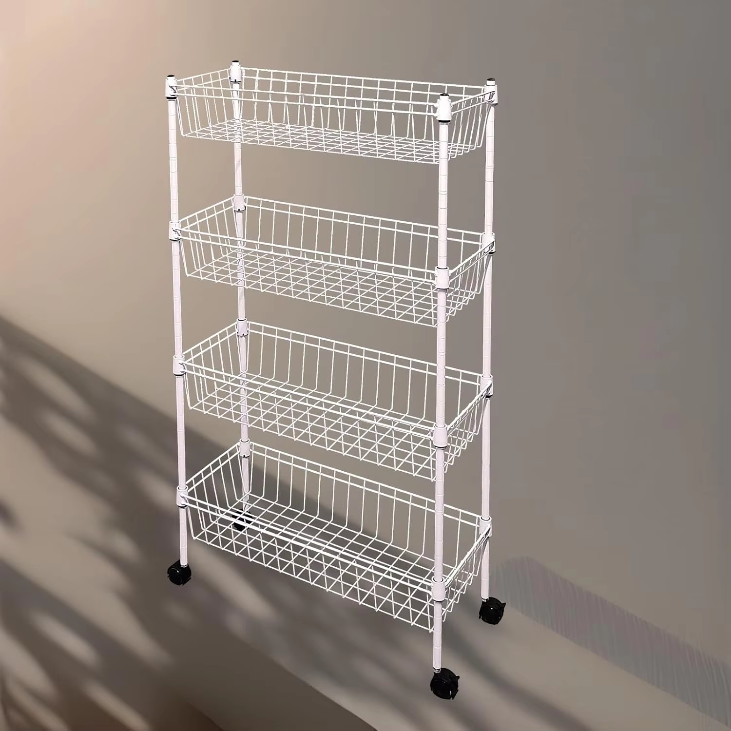 Modular 4-Tier Chrome Storage System 24x14x35in Commercial-Grade Wire Mesh Shelving for Kitchen Organization & Wire Shelving
