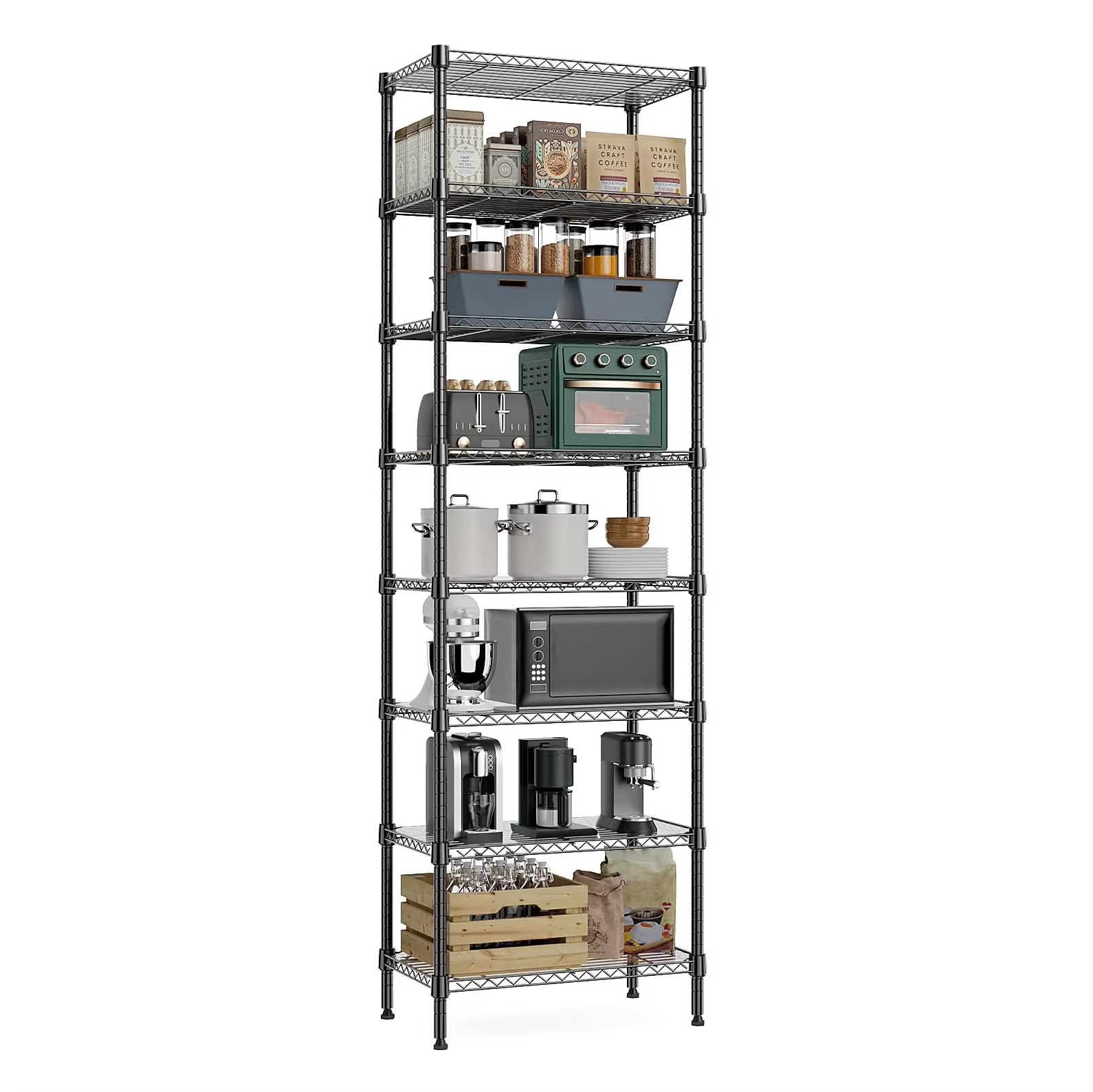 Modular Chrome Steel Shelving System 36x18x45in Detachable Commercial Storage Rack for Kitchen Organization & Wire Shelving
