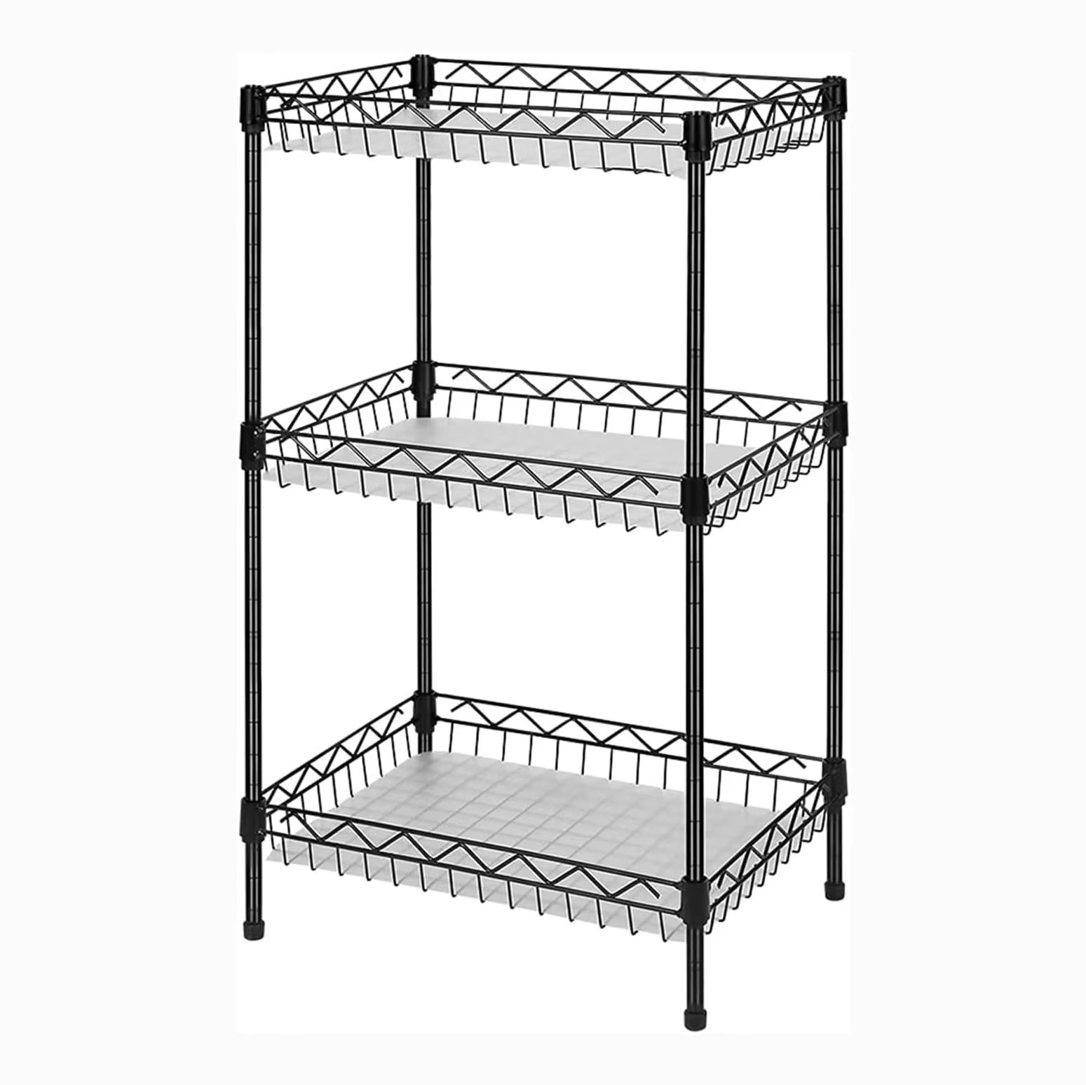 Kitchen Three-layer Wire Mesh Storage Rack Living Room Wire Display Rack Chrome Plated Suitable for Kitchen and Living Room