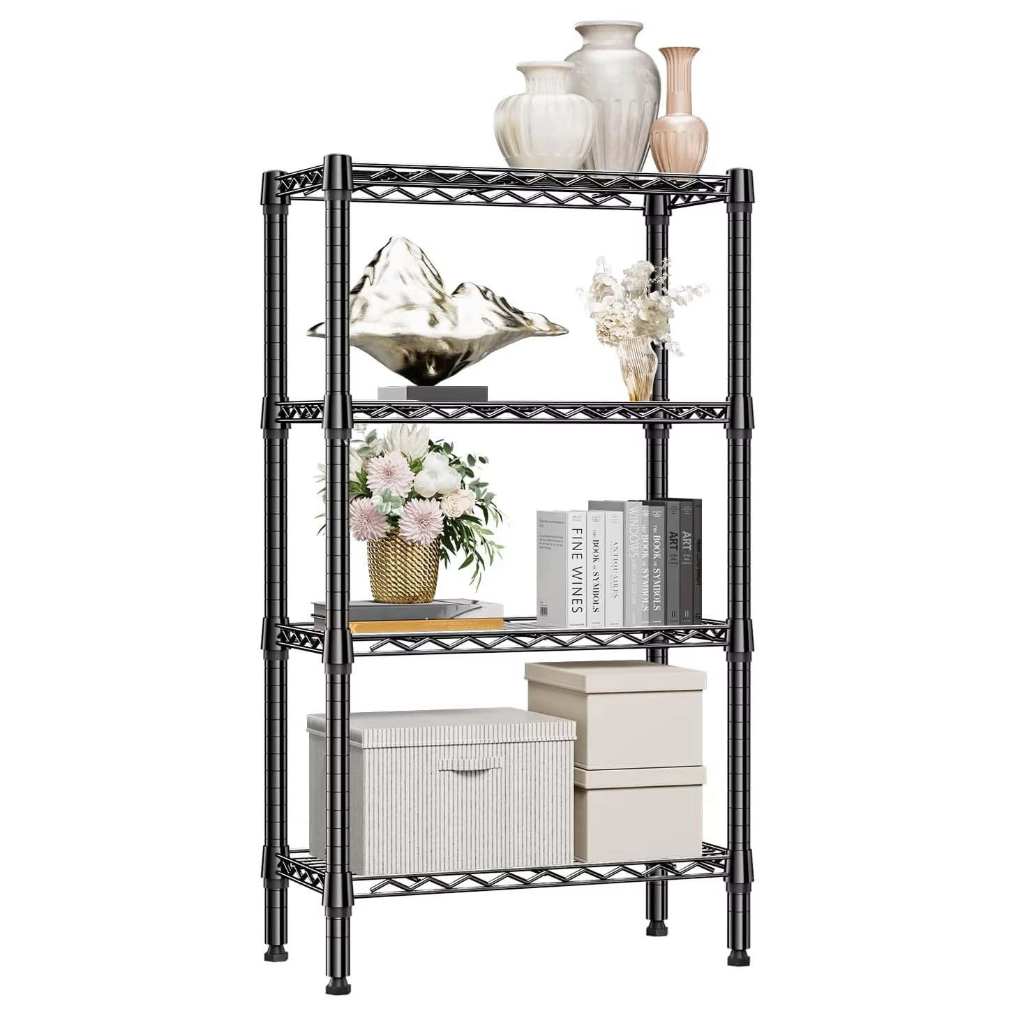Storage Rack for Kitchen Wire Mesh Storage Rack Suitable for Bathroom Chrome Plating Suitable for Kitchen and Bathroom
